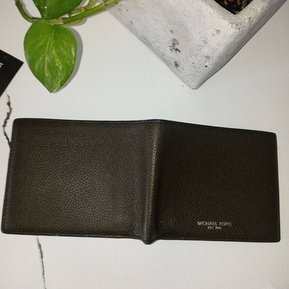 MICHAEL KORS MEN'S Cooper Pebbled Leather Billfold Wallet New - Picture 6 of 12